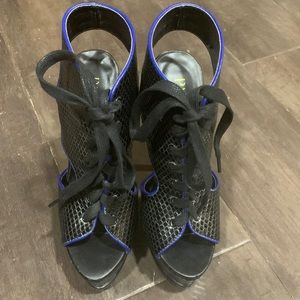 Black racer high heels